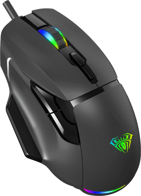 1-240Q3150343M0 Aula F815 Wired Gaming Mouse RGB 12800 DPI 6 Programmable Buttons - Aula F815