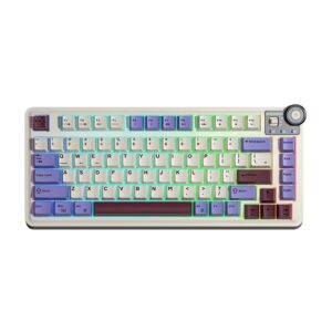 Aula AU75 75% Wireless Mechanical Keyboard Tri-Mode Gasket RGB Star Vector Switch Beige Purple Red - Aula AU75 Beige Purple Red