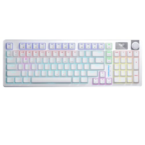 Aula S98 98% Wireless Mechanical Keyboard Tri-Mode Gasket RGB Blue Switch White - Aula S98 White