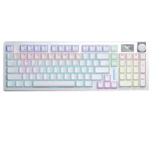Aula S98 98% Wireless Mechanical Keyboard Tri-Mode Gasket RGB Blue Switch White - Aula S98 White