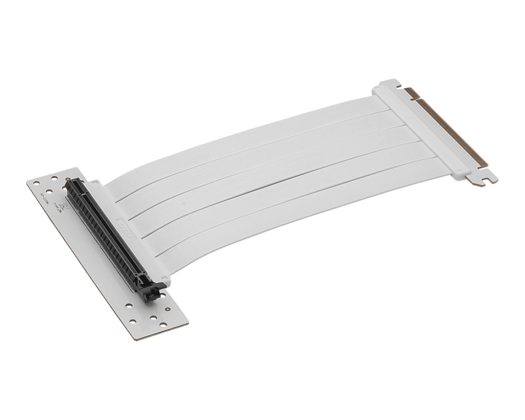 MSI PCI-E 4.0 X16 Riser Cable 180mm Vertical GPU Mount High Speed White ...