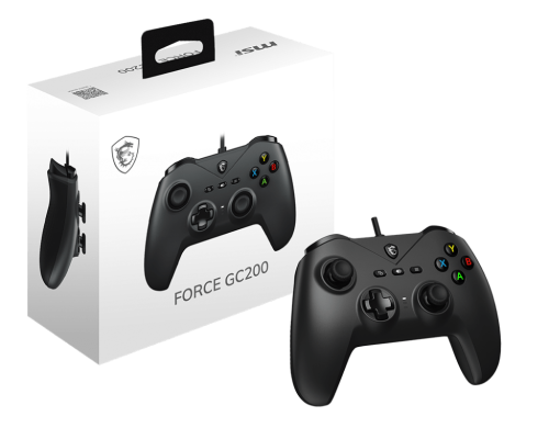 MSI FORCE GC200 Wired Gaming Controller with Magnetic Hall Effect Triggers and Haptic Feedback - FORCE GC200
