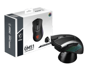 MSI CLUTCH GM51 LIGHTWEIGHT WIRELESS Gaming Mouse 26000 DPI PAW-3395 Sensor Charging Dock - CLUTCH GM51 LIGHTWEIGHT WIRELESS