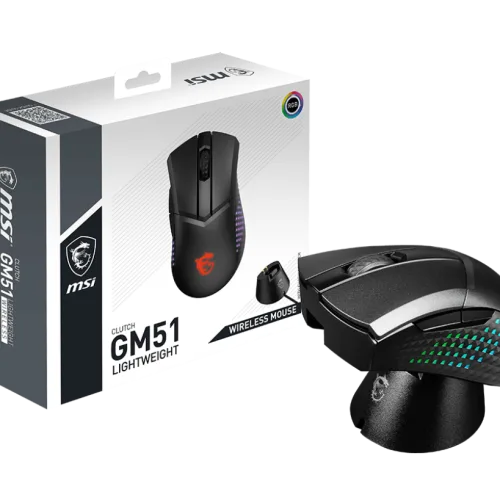 MSI CLUTCH GM51 LIGHTWEIGHT WIRELESS Gaming Mouse 26000 DPI PAW-3395 Sensor Charging Dock - CLUTCH GM51 LIGHTWEIGHT WIRELESS