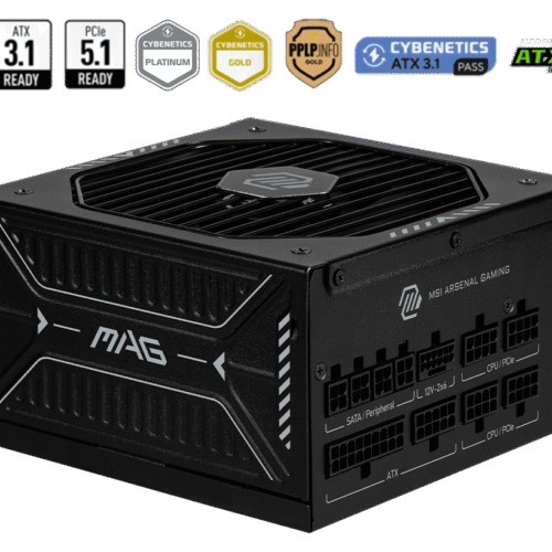 MSI MAG A850GLS PCIE5 850W 80 PLUS Gold Full Modular Power Supply ATX 3.1 PCIe 5.1 Ready - MAG A850GLS PCIE5