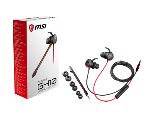 MSI IMMERSE GH10 In-Ear Gaming Headset 13.5mm Dynamic Driver 3.5mm Jack - IMMERSE GH10