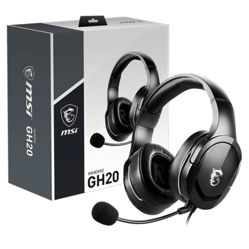 MSI IMMERSE GH20 Ultra-Lightweight Wired Gaming Headset 40mm Drivers 3.5mm Jack - IMMERSE GH20
