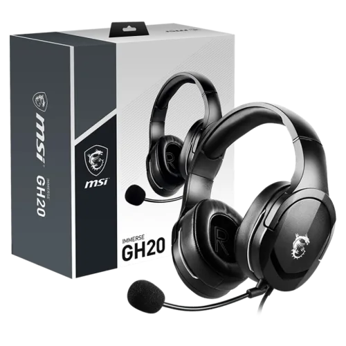 MSI IMMERSE GH20 Ultra-Lightweight Wired Gaming Headset 40mm Drivers 3.5mm Jack - IMMERSE GH20