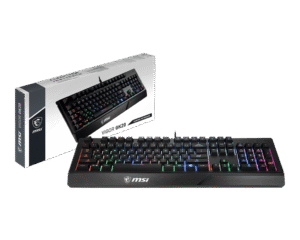1024 (3) MSI VIGOR GK20 Gaming Keyboard Ergonomic Keycaps Rainbow LED 12-Key Anti-Ghosting - VIGOR GK20