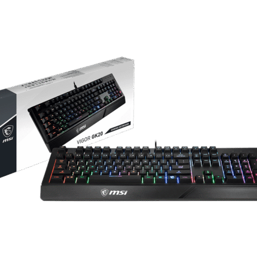 MSI VIGOR GK20 Gaming Keyboard Ergonomic Keycaps Rainbow LED 12-Key Anti-Ghosting - VIGOR GK20