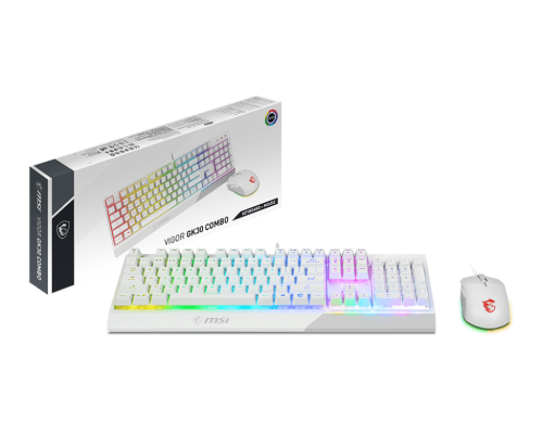 MSI VIGOR GK30 COMBO WHITE RGB Mechanical-Like Keyboard and 5000 DPI Mouse - VIGOR GK30 COMBO WHITE
