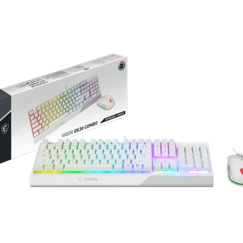 MSI VIGOR GK30 COMBO WHITE RGB Mechanical-Like Keyboard and 5000 DPI Mouse - VIGOR GK30 COMBO WHITE
