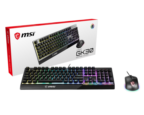MSI VIGOR GK30 COMBO Gaming Keyboard and Mouse RGB Water Repellent 5000 DPI Optical - VIGOR GK30 COMBO