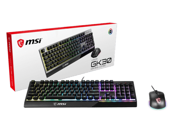 MSI VIGOR GK30 COMBO Gaming Keyboard and Mouse RGB Water Repellent 5000 DPI Optical - VIGOR GK30 COMBO