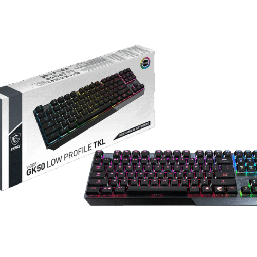 MSI VIGOR GK50 Low Profile TKL Mechanical RGB Gaming Keyboard Kailh White Clicky - VIGOR GK50 LOW PROFILE/TKL