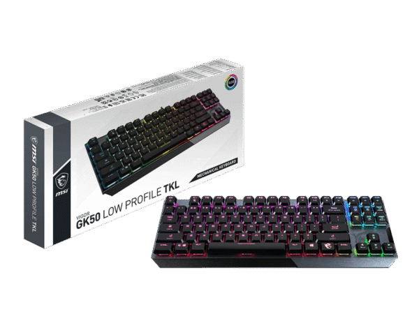 1024 (3) MSI VIGOR GK50 Low Profile TKL Mechanical RGB Gaming Keyboard Kailh White Clicky - VIGOR GK50 LOW PROFILE/TKL