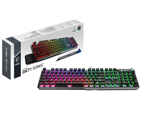 MSI Vigor GK71 Sonic RGB Mechanical Gaming Keyboard MSI Sonic Blue Clicky Switches - VIGOR GK71 SONIC BLUE US