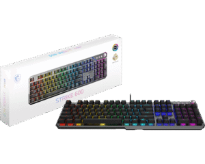 MSI STRIKE 600 Mechanical Silent Gaming Keyboard Kailh Midnight Pro Silent Tactile Switches Aluminum Top - STRIKE 600 SILENT