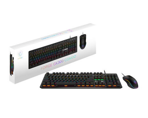 MSI FORGE GK300 Gaming Combo Mechanical Blue Switches 7200 DPI Optical Mouse RGB - FORGE GK300 COMBO BLUE US