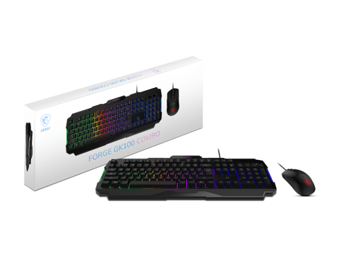 MSI FORGE GK100 Gaming Combo 6400 DPI RGB Optical Mouse and 19-Key Anti-Ghosting Keyboard - FORGE GK100 COMBO US