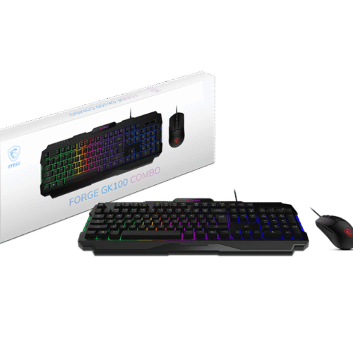MSI FORGE GK100 Gaming Combo 6400 DPI RGB Optical Mouse and 19-Key Anti-Ghosting Keyboard - FORGE GK100 COMBO US