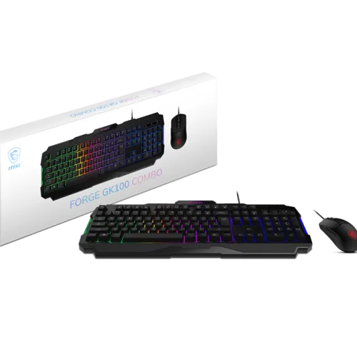 MSI FORGE GK100 Gaming Combo 6400 DPI RGB Optical Mouse and 19-Key Anti-Ghosting Keyboard - FORGE GK100 COMBO US