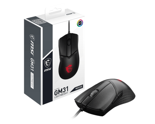 MSI CLUTCH GM31 LIGHTWEIGHT Optical Gaming Mouse 12000 DPI 58g - CLUTCH GM31 LIGHTWEIGHT