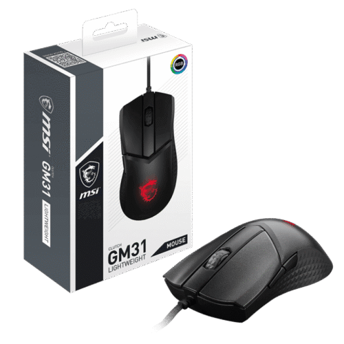 MSI CLUTCH GM31 LIGHTWEIGHT Optical Gaming Mouse 12000 DPI 58g - CLUTCH GM31 LIGHTWEIGHT