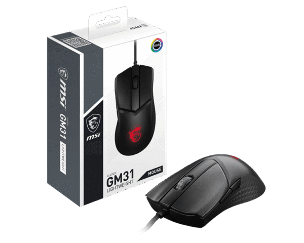 MSI CLUTCH GM31 LIGHTWEIGHT Optical Gaming Mouse 12000 DPI 58g - CLUTCH GM31 LIGHTWEIGHT