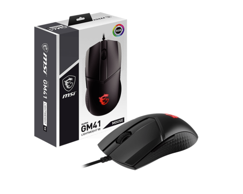 MSI CLUTCH GM41 LIGHTWEIGHT V2 Optical Gaming Mouse 16000 DPI 65g - CLUTCH GM41 LIGHTWEIGHT V2