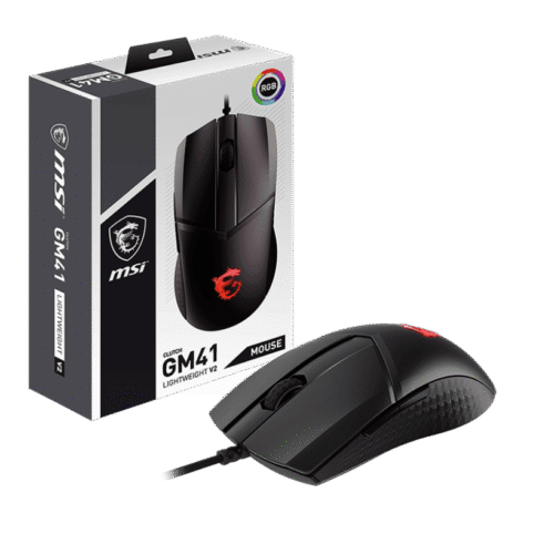 MSI CLUTCH GM41 LIGHTWEIGHT V2 Optical Gaming Mouse 16000 DPI 65g - CLUTCH GM41 LIGHTWEIGHT V2