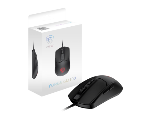 MSI FORGE GM100 Symmetrical Optical Gaming Mouse 6400 DPI RGB Lighting - FORGE GM100