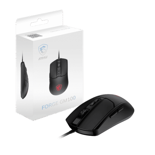 MSI FORGE GM100 Symmetrical Optical Gaming Mouse 6400 DPI RGB Lighting - FORGE GM100