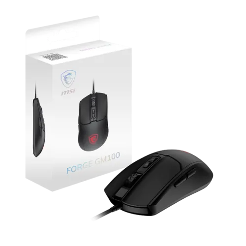 MSI FORGE GM100 Symmetrical Optical Gaming Mouse 6400 DPI RGB Lighting - FORGE GM100