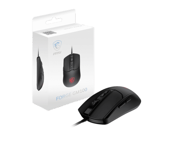 MSI FORGE GM100 Symmetrical Optical Gaming Mouse 6400 DPI RGB Lighting - FORGE GM100