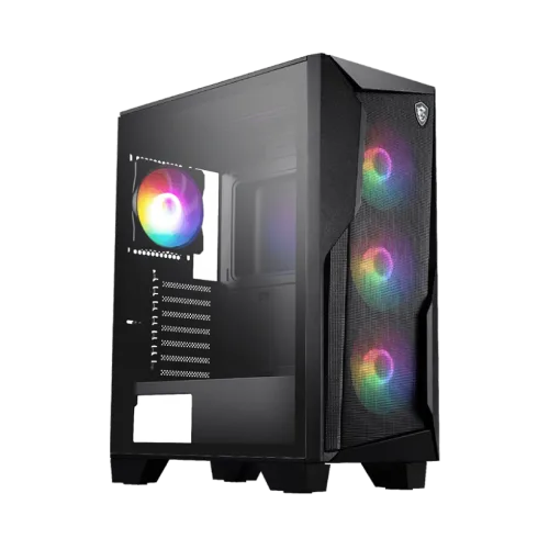 MSI MAG FORGE 130A AIRFLOW Mid Tower Gaming Case Tempered Glass 4x Auto RGB Fans - MAG FORGE 130A AIRFLOW