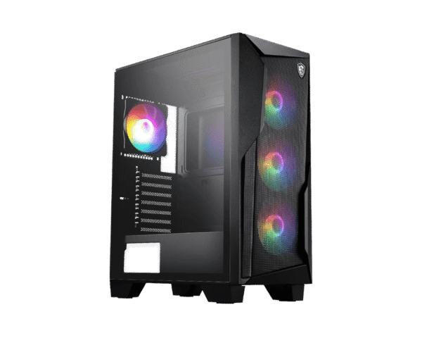 MSI MAG FORGE 130A AIRFLOW Mid Tower Gaming Case Tempered Glass 4x Auto RGB Fans - MAG FORGE 130A AIRFLOW