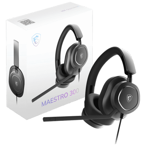 MSI MAESTRO 300 Lightweight Wired Gaming Headset 40mm Neodymium Drivers Detachable Mic USB-C - MAESTRO 300