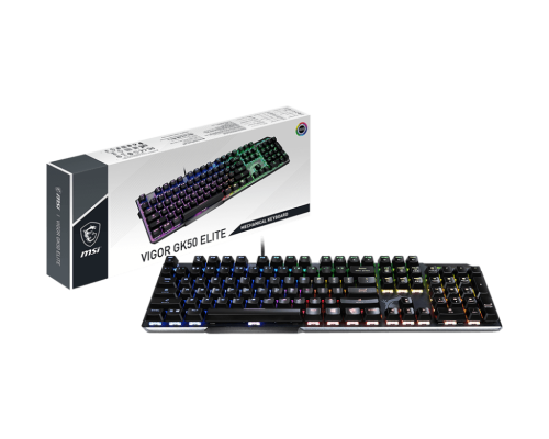 MSI VIGOR GK50 ELITE Mechanical Gaming Keyboard Kailh Box White Clicky RGB - VIGOR GK50 ELITE BOX WHITE