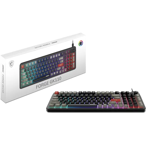 MSI FORGE GK110 RGB Gaming Keyboard Volume Scroll Wheel Dedicated Hotkeys - FORGE GK110