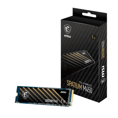 MSI SPATIUM M450 PCIe 4.0 NVMe M.2 SSD 1TB 3D NAND - SPATIUM M450 PCIE 4.0 NVME M.2 1TB