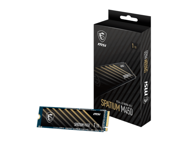 1024 (4) MSI SPATIUM M450 PCIe 4.0 NVMe M.2 SSD 1TB 3D NAND - SPATIUM M450 PCIE 4.0 NVME M.2 1TB