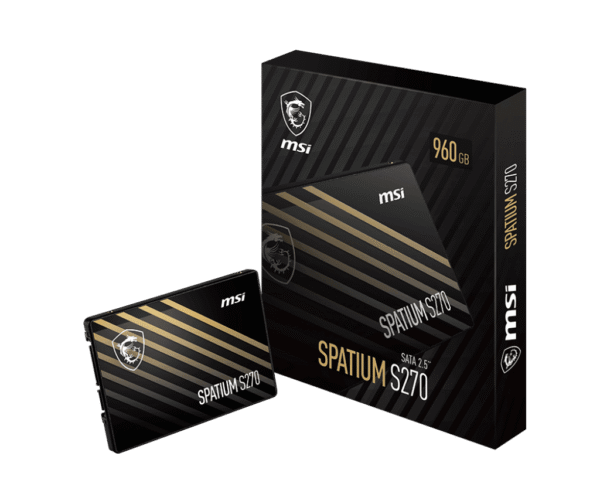 MSI SPATIUM S270 SATA III 2.5 Inch Internal SSD 960GB 3D NAND - SPATIUM S270 SATA 2.5" 960GB