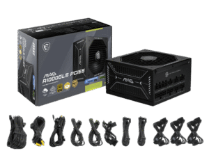 MSI MAG A1000GLS PCIE5 1000W 80 Plus Gold Full Modular Power Supply ATX 3.1 PCIe 5.1 Ready - MAG A1000GLS PCIE5