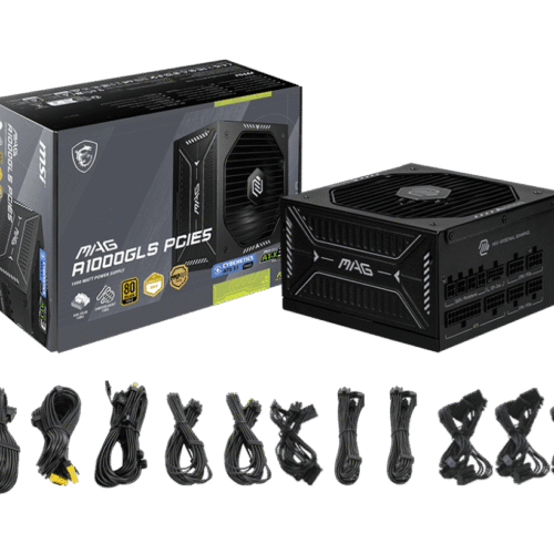 MSI MAG A1000GLS PCIE5 1000W 80 Plus Gold Full Modular Power Supply ATX 3.1 PCIe 5.1 Ready - MAG A1000GLS PCIE5