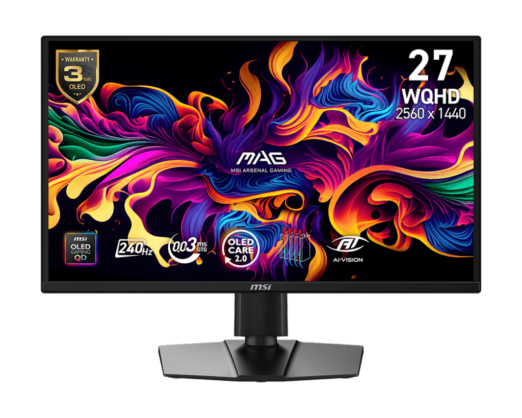 MSI MAG 272QP QD-OLED X24 26.5″ WQHD 240Hz 0.03ms QD-OLED Gaming Monitor – MAG 272QP QD-OLED X24