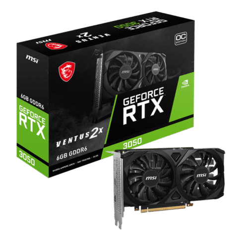 MSI NVIDIA GeForce RTX 3050 VENTUS 2X E 6GB GDDR6 OC Graphics Card - MSI RTX 3050 VENTUS 2X E 6GB OC