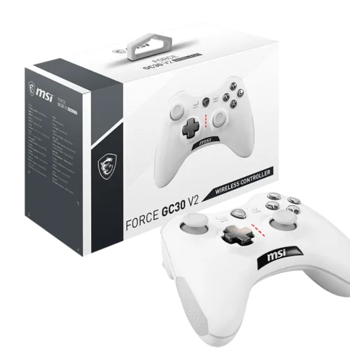 MSI FORCE GC30 V2 WHITE Wireless and Wired Dual Mode Gaming Controller - FORCE GC30 V2 WHITE