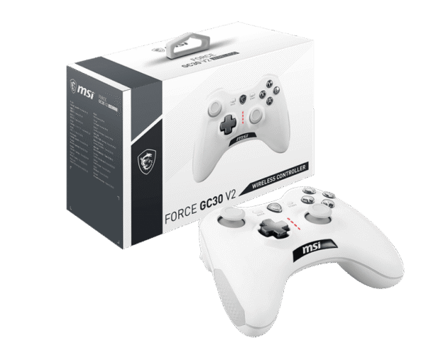 1024 (5) MSI FORCE GC30 V2 WHITE Wireless and Wired Dual Mode Gaming Controller - FORCE GC30 V2 WHITE