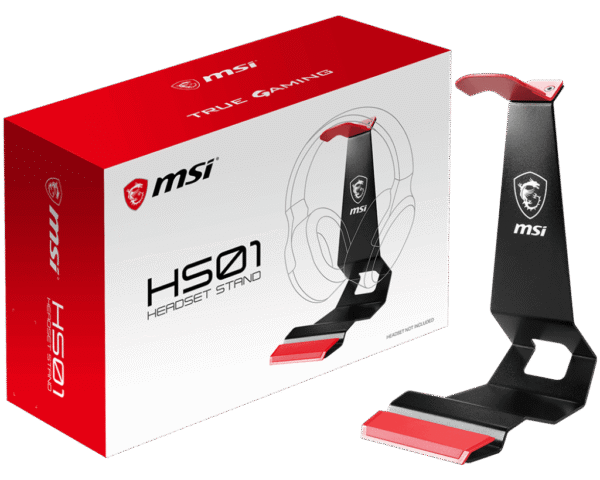 MSI HS01 Metallic Gaming Headset Stand with Phone Holder and Cable Management - HS01 HEADSET STAND